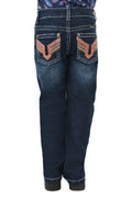 Pure Western Aztec Girls Bootcut Jeans - Darkest Night