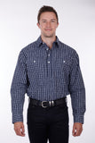 Hardslog Alon Mens 1/2 Placket Long Sleeve Shirt - Navy