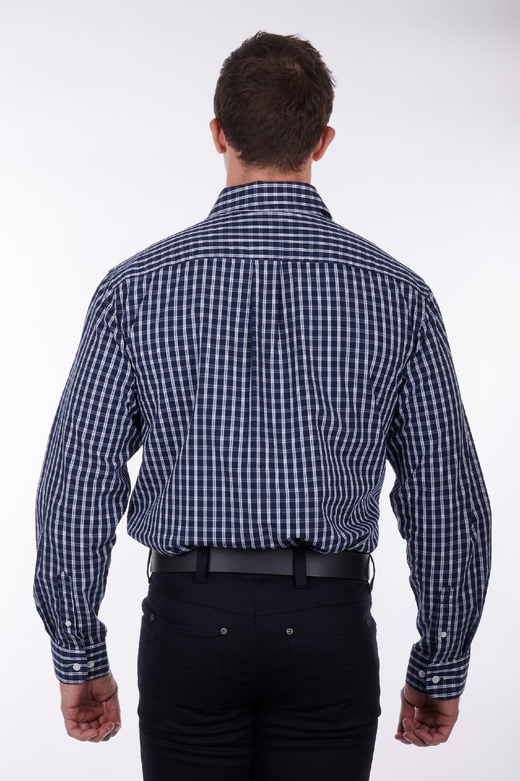 Hardslog Alon Mens 1/2 Placket Long Sleeve Shirt - Navy