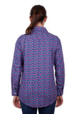 Hardslog Bella Womens 1/2 Placket Long Sleeve Shirt - Navy