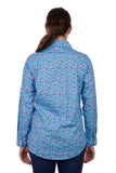 Hardslog Becki Womens 1/2 Placket Long Sleeve Shirt - Blue