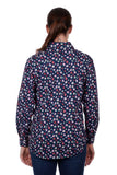 Hardslog Stephanie Womens 1/2 Placket Long Sleeve Shirt - Navy