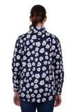 Hardslog Diane Womens 1/2 Placket Long Sleeve Shirt - Navy