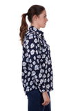 Hardslog Diane Womens 1/2 Placket Long Sleeve Shirt - Navy
