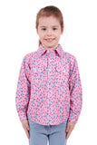 Hardslog Floria Kids 1/2 Placket Long Sleeve Shirt - Pink