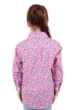 Hardslog Floria Kids 1/2 Placket Long Sleeve Shirt - Pink