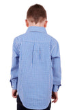 Hardslog Devin Kids 1/2 Placket Long Sleeve Shirt - Blue/white