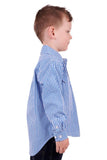 Hardslog Devin Kids 1/2 Placket Long Sleeve Shirt - Blue/white