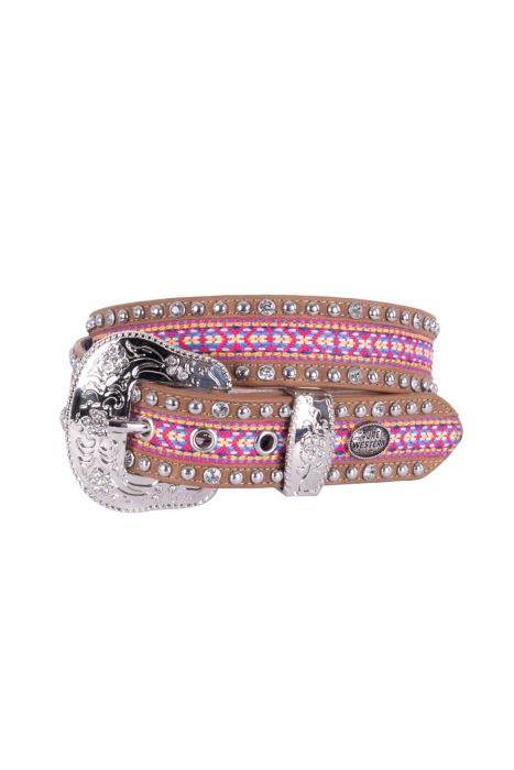 Pure Western Amelia Belt - Pink/tan