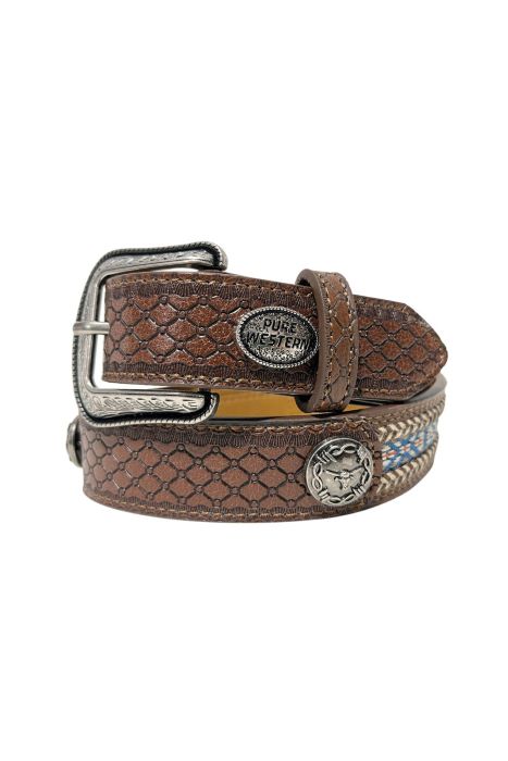 Pure Western Kids Clement Belt - Dark Tan