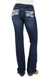 Pure Western Carole Womens Relaxed Rider Jeans 36" Leg - Dark Wash