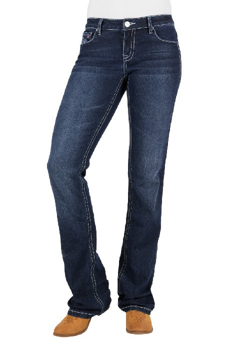 Pure Western Carole Womens Relaxed Rider Jeans 36" Leg - Dark Wash