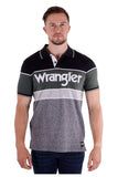 Wrangler Sam Mens Short Sleeved Polo - Black/cypress