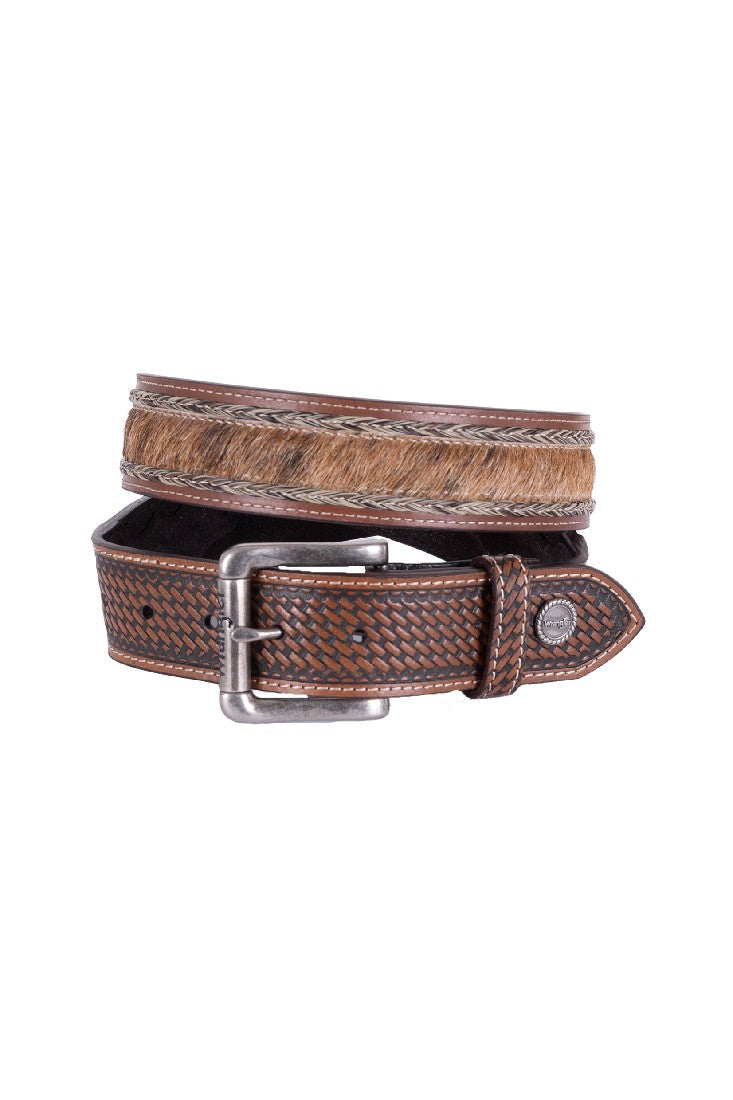 Wrangler Avery Belt - Tan With Cowhide
