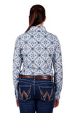 Wrangler Neda Womens Long Sleeve Shirt - Aqua