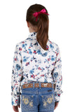 PURE WESTERN FLORA GIRLS LONG SLEEVE SHIRT - EGRET/MULTI [SZ:2]