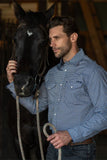WRANGLER DINO MENS LONG SLEEVE SHIRT - NAVY/ROYAL [SZ:XS]