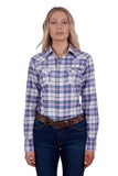 WRANGLER LUCY WOMENS LONG SLEEVE SHIRT - BLUE/PINK [SZ:8]