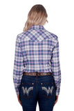 WRANGLER LUCY WOMENS LONG SLEEVE SHIRT - BLUE/PINK [SZ:8]