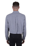 THOMAS COOK GINO MENS WOOL 2 POCKET LONG SLEEVE SHIRT - NAVY/WHITE [SZ:S]