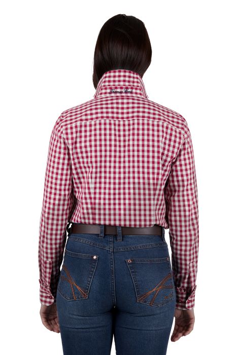 THOMAS COOK ISLA WOMENS LONG SLEEVE SHIRT - MULBERRY [SZ:8]