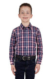 THOMAS COOK COBLY BOYS 2 POCKET LONG SLEEVE - NAVY/RED [SZ:2]