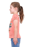 PURE WESTERN CANDICE GIRLS SHORT SLEEVE TEE - CORAL [SZ:2]