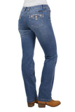 PURE WESTERN GIA WOMENS HI-RISE BOOT CUT JEAN 34" - RETRO BLUE [SZ:6]
