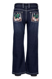 PURE WESTERN ZOE GIRLS BOOT CUT JEANS - MIDNIGHT [SZ:2]