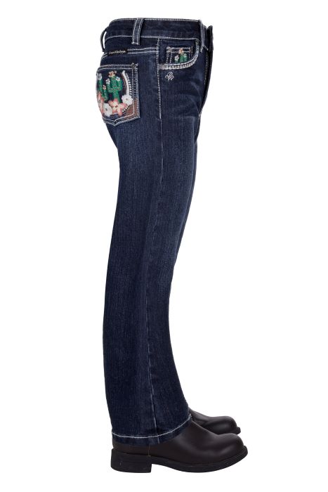 PURE WESTERN ZOE GIRLS BOOT CUT JEANS - MIDNIGHT [SZ:2]