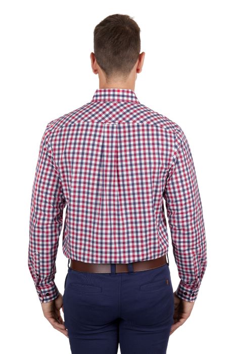 THOMAS COOK KYLE MENS LONG SLEEVE 2 POCKET SHIRT - BLUE/RED [SZ:S]