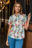 THOMAS COOK FLORA WOMENS SHORT SLEEVE SHIRT - WHITE/MULTI [SZ:8]