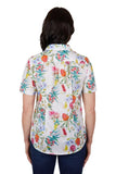 THOMAS COOK FLORA WOMENS SHORT SLEEVE SHIRT - WHITE/MULTI [SZ:8]