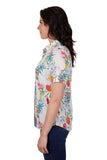 THOMAS COOK FLORA WOMENS SHORT SLEEVE SHIRT - WHITE/MULTI [SZ:8]