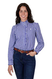 THOMAS COOK DAHLIA FRILL LONG SLEEVE SHIRT - ROYAL BLUE [SZ:8]