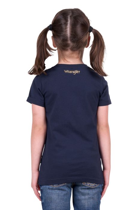WRANGLER EVIE GIRLS SHORT SLEEVE TEE - NAVY [SZ:2]