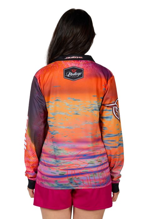 BULLZYE SUNSET WOMENS LONG SLEEVE - HORSE SUNSET ORANGE [SZ:10]