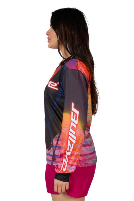 BULLZYE SUNSET WOMENS LONG SLEEVE - HORSE SUNSET ORANGE [SZ:10]