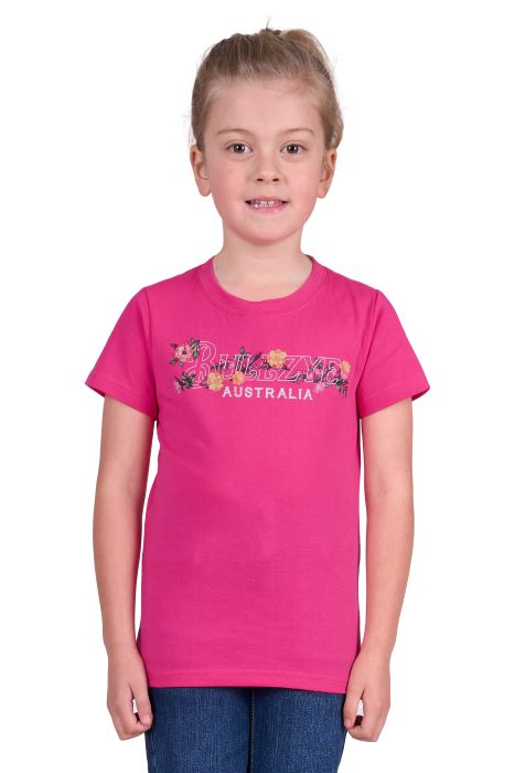 BULLZYE FLORA GIRLS SHORT SLEEVE TEE - BERRY [SZ:2]