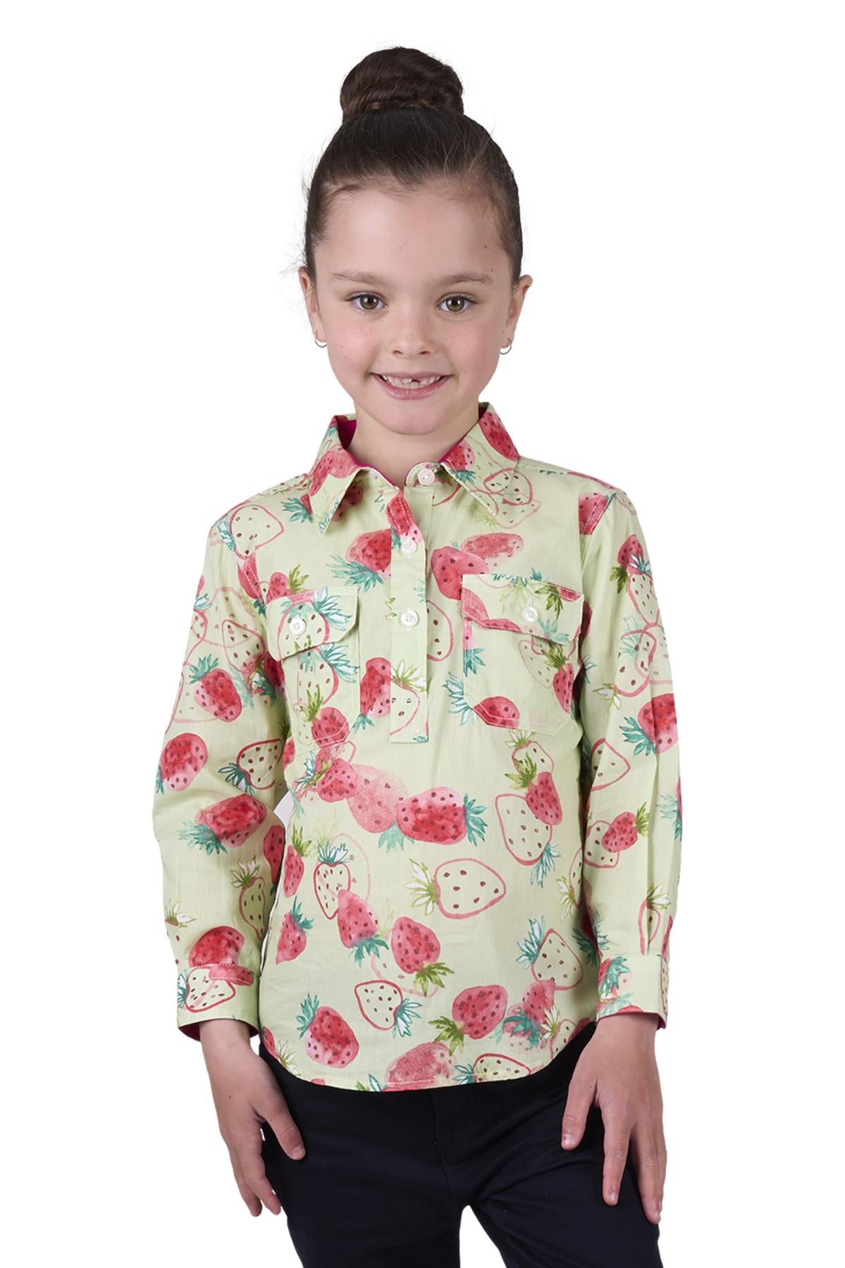 HARDSLOG KIDS KIMMY 1/2 PLKT LS SHIRT [SZ:2]