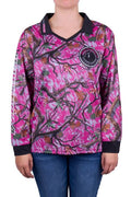 BOAR TEARER FOLIAGE WOMENS LONG SLEEVE FISHING SHIRT - MULTI/PINK [SZ:8]