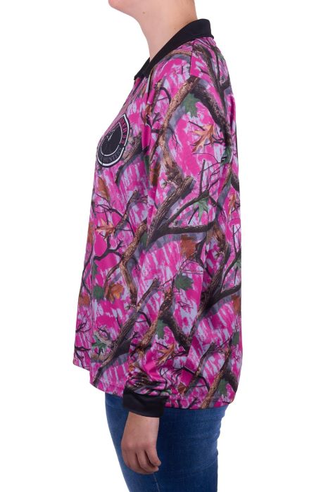 BOAR TEARER FOLIAGE WOMENS LONG SLEEVE FISHING SHIRT - MULTI/PINK [SZ:8]