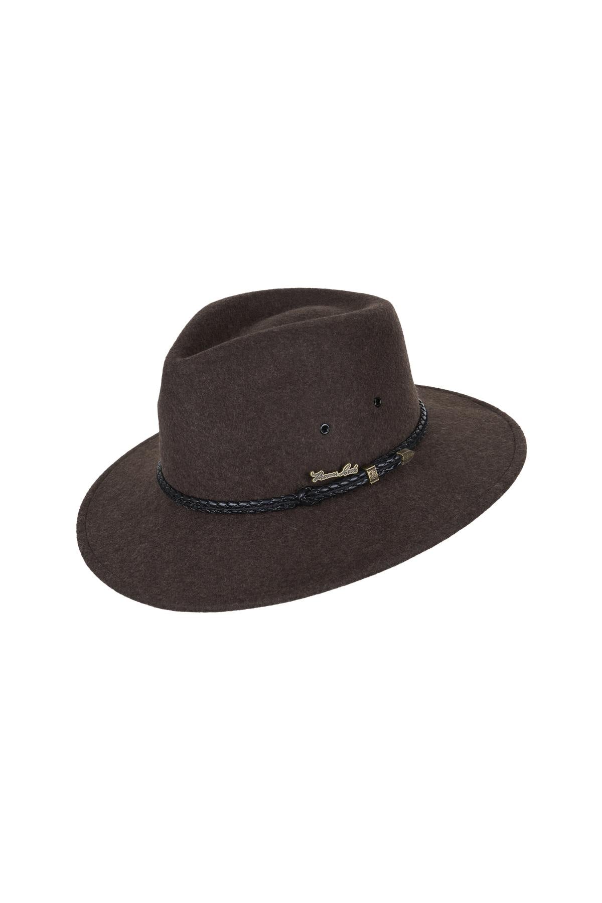 THOMAS COOK WANDERER CRUSHABLE HAT - DARK BROWN MARLE [SZ:53]