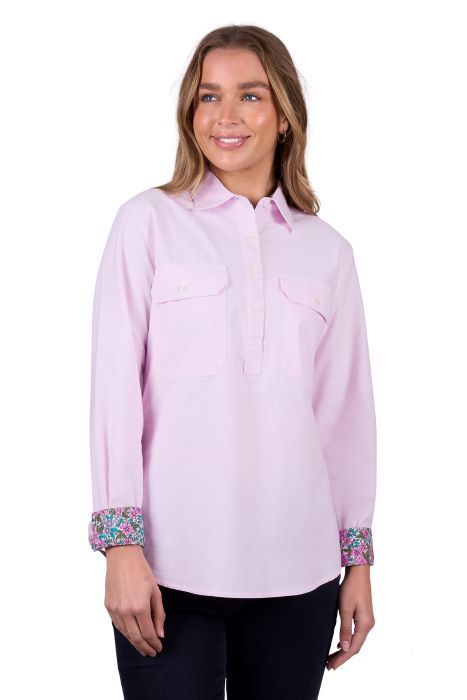 HARD SLOG WOMENS MILLY 1/2 PLKT LS SHIRT [SZ:8]