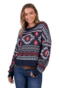 PURE WESTERN WOMENS TRACY JUMPER - NAVY [SZ:8]
