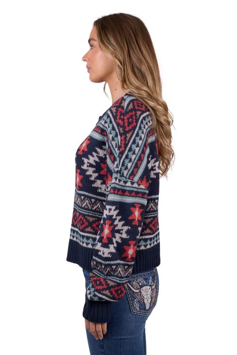 PURE WESTERN WOMENS TRACY JUMPER - NAVY [SZ:8]