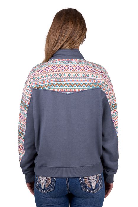 PURE WESTERN WOMENS SALLY 1/4 ZIP PULLOVER - MULTI [SZ:8]
