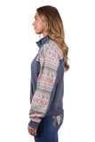 PURE WESTERN WOMENS SALLY 1/4 ZIP PULLOVER - MULTI [SZ:8]