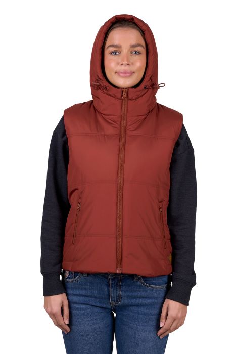 PURE WESTERN WOMENS HOLLY VEST - RUST [SZ:XS]