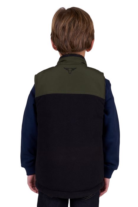 PURE WESTERN BOYS RALPH REVS VEST - GREEN/BLACK [SZ:8]